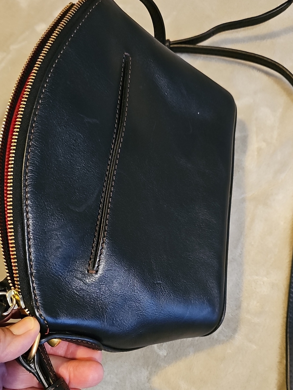 Dooney & Bourke Classic Black Leather Crossbody Bag - Picture 4 of 5